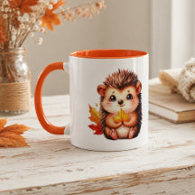 Schattige egel Herfstbladeren