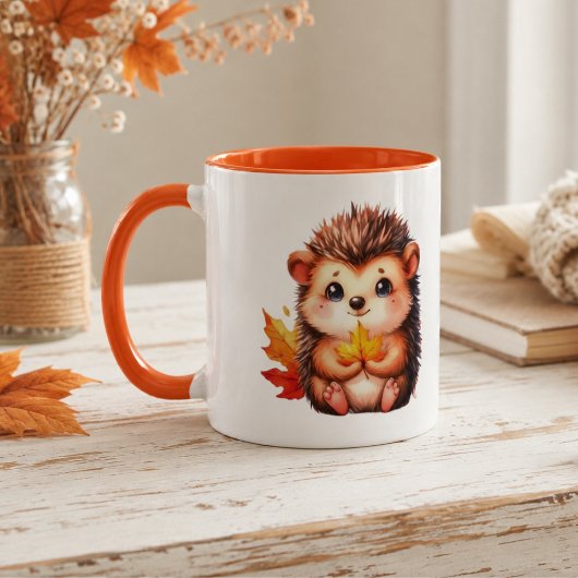 Schattige egel Herfstbladeren Mok