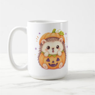 Schattige egel in pompoenkostuum Halloween-illustr Koffiemok