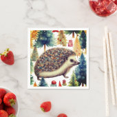 Schattige Egel Kerstbomen  Servet (Insitu)