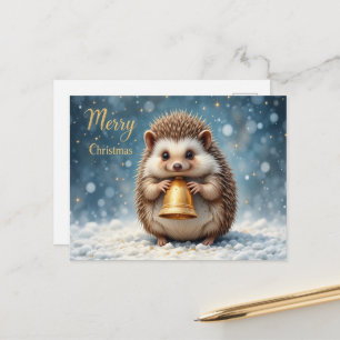 Schattige egel Kerstmis knus bos Briefkaart