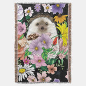 Schattige Egel Kleurrijke Veldbloemen Bos Deken (Voorkant Verticaal)