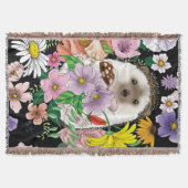 Schattige Egel Kleurrijke Veldbloemen Bos Deken (Voorkant)