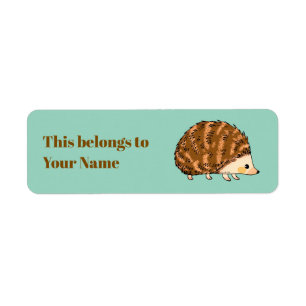 Schattige egel Label met Aangepaste Naam