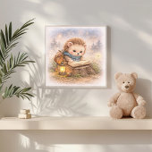 Schattige Egel Leest Een Boek Kinderen Nursery Poster