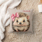 Schattige egel meisjes gepersonaliseerd Sierkussen (Deken)