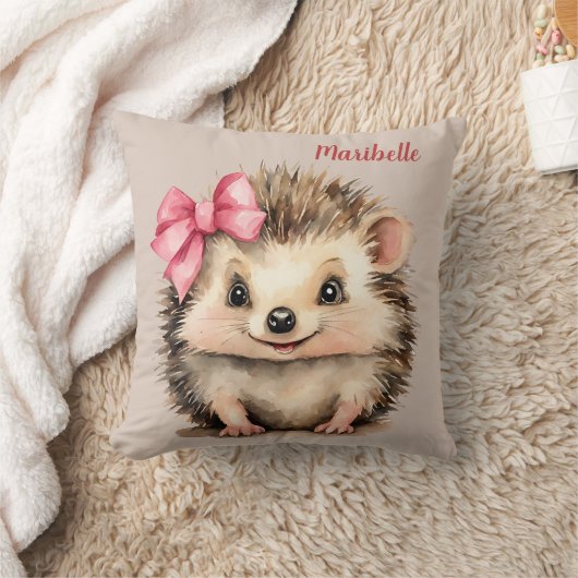 Schattige egel meisjes gepersonaliseerd Sierkussen (Deken)