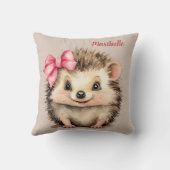 Schattige egel meisjes gepersonaliseerd Sierkussen (Achterkant)
