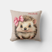 Schattige egel meisjes gepersonaliseerd Sierkussen (Voorkant)