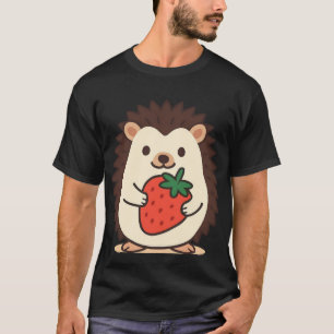 Schattige egel met aardbei t-shirt