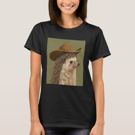 Schattige egel met cowboyhoed t-shirt (Voorkant)