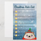 Schattige egel met gouden sterren briefpapier (Voorkant / Achterkant)