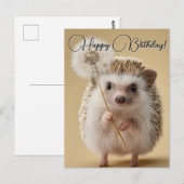 Schattige egel met paardenbloem briefkaart (Voorkant / Achterkant)