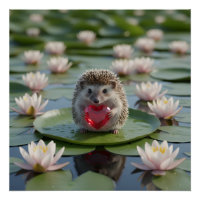 Schattige egel met robijnen hart