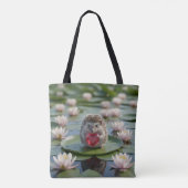 Schattige egel met robijnen hart tote bag (Achterkant)