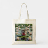 Schattige egel met robijnen hart tote bag (Achterkant)