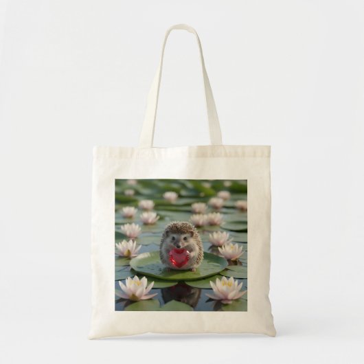 Schattige egel met robijnen hart tote bag (Voorkant)
