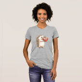Schattige egel met rode hartliefde t-shirt (Voorkant volledig)