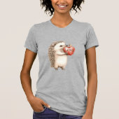 Schattige egel met rode hartliefde t-shirt (Voorkant)
