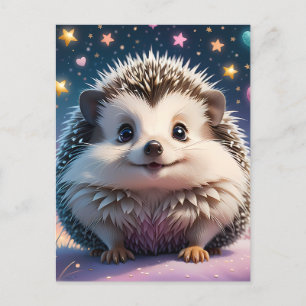 Schattige egel met sterren en harten briefkaart