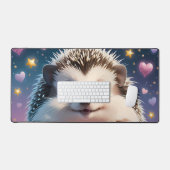 Schattige egel met sterren en harten bureaumat (Keyboard & Muis)