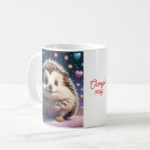 Schattige egel met sterren en harten koffiemok (Voorkant links)