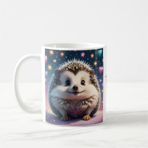 Schattige egel met sterren en harten koffiemok