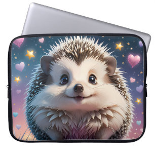 Schattige egel met sterren en harten laptop sleeve