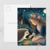 Schattige egel met twee oren sprookje briefkaart (Voorkant / Achterkant)