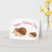 Schattige Egel Moederdag Kaart (Gele Bloem)