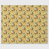 Schattige  egel naadloos patroon cadeaupapier (Vlak)