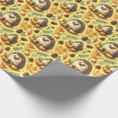 Schattige  egel naadloos patroon cadeaupapier (Hoek)