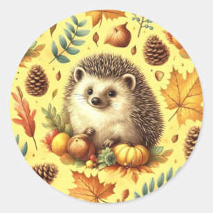 Schattige egel naadloos patroon ronde sticker
