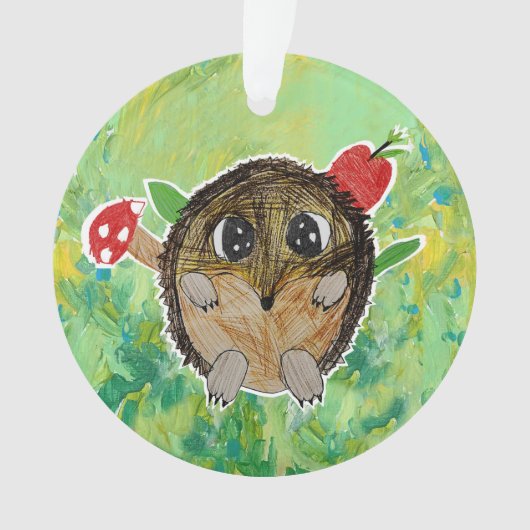 Schattige egel ornament (voorkant)