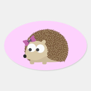 schattige egel ovale sticker
