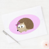 schattige egel ovale sticker (Envelop)