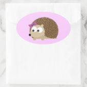 schattige egel ovale sticker (Tas)