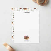 Schattige egel paddestoel bos dier kinderen notitiekaartje (Voorkant / Achterkant in situ)