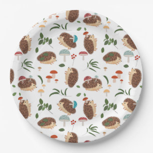Schattige egel paddestoelen bos bosdier papieren bordje
