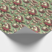 Schattige  egel patroon cadeaupapier (Hoek)