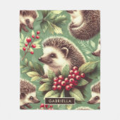 Schattige  egel patroon fleece deken (Voorkant)