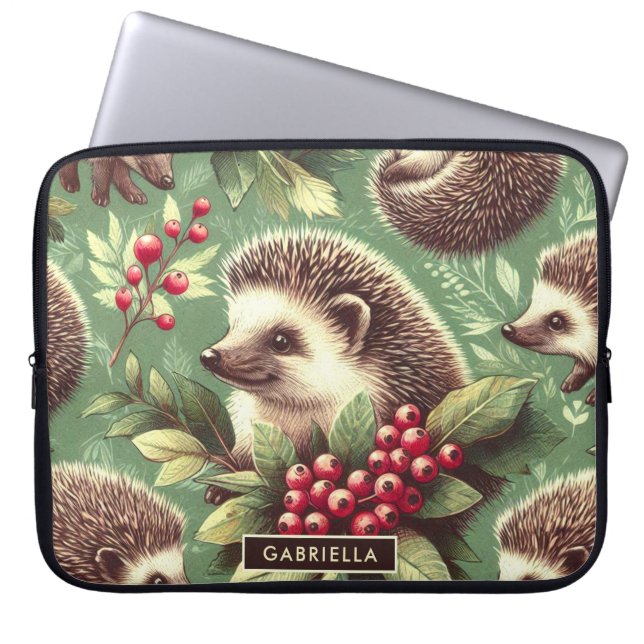 Schattige  egel patroon laptop sleeve (Voorkant)