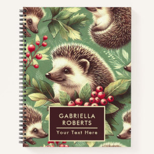 Schattige egel patroon notitieboek