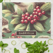 Schattige  egel patroon theedoek (Gevouwen)