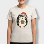 Schattige Egel Prettig Kerstfeest Tri-Blend Shirt
