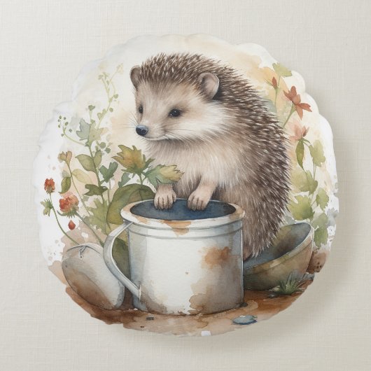 Schattige egel rond kussen (Voorkant)