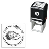 Schattige egel ronde bibliotheekboeknaam  zelfinktende stempel (In situ)