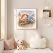 Schattige egel slapende kinderen poster