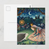 Schattige egel sprookjesprinses briefkaart (Voorkant / Achterkant)