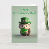 Schattige Egel St. Patrick's Day Holiday Kaart (Voorkant)
